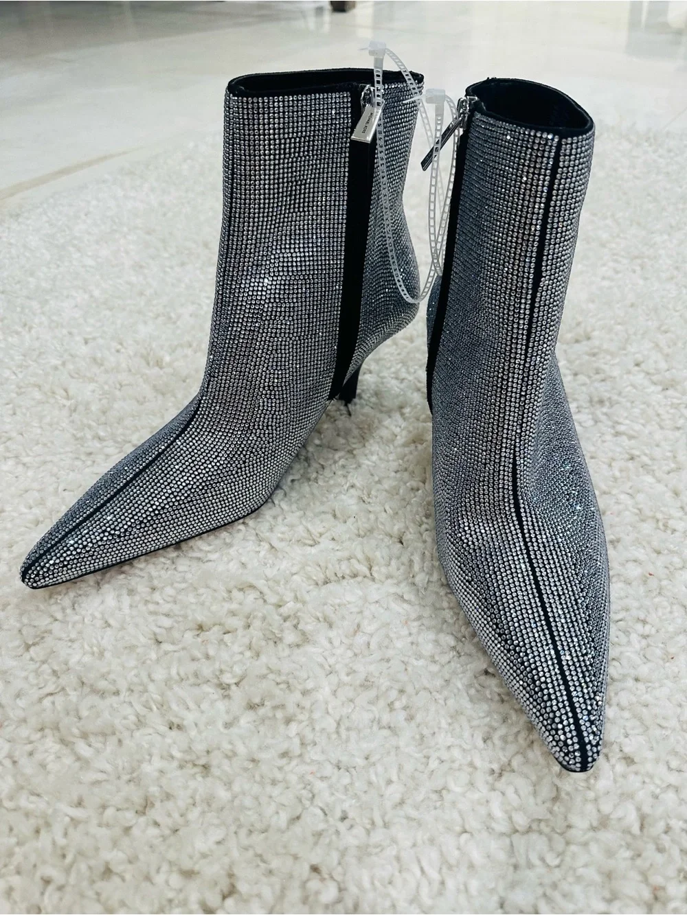 NEW Women's Selina Pointed Crystal Toe Booties Michael Kors Sparkle